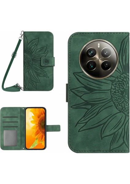 Realme 12 Pro 5g/12 Pro Plus 5g Kılıf Ayçiçeği Deri Crossbody Telefon Kapağı (Yurt Dışından)