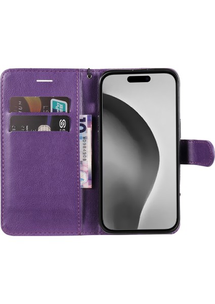 iPhone 16 Pro Max Cüzdan Deri Çevirmeli Telefon Kapağı (Yurt Dışından)