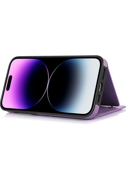 iPhone 16 Pro Max Kordonlu Tpu Deri Cüzdan Telefon Kılıfı (Yurt Dışından)