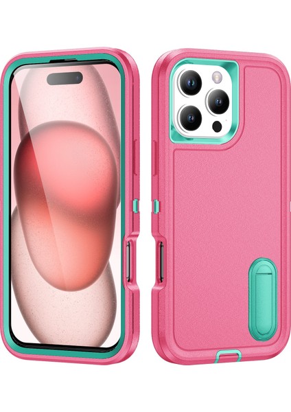 iPhone 16 Pro Pc+Silikon+Eva Destekli Koruyucu Telefon Kılıfı (Yurt Dışından)