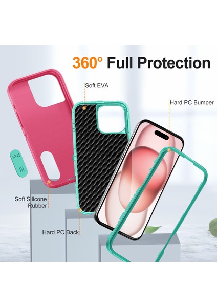 iPhone 16 Pro Pc+Silikon+Eva Destekli Koruyucu Telefon Kılıfı (Yurt Dışından) fırsatları