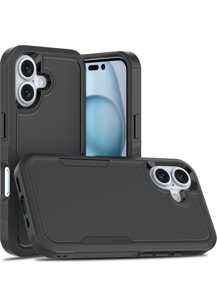 iPhone 16 Pc+Tpu Darbeye Dayanıklı Telefon Kılıfı (Yurt Dışından)