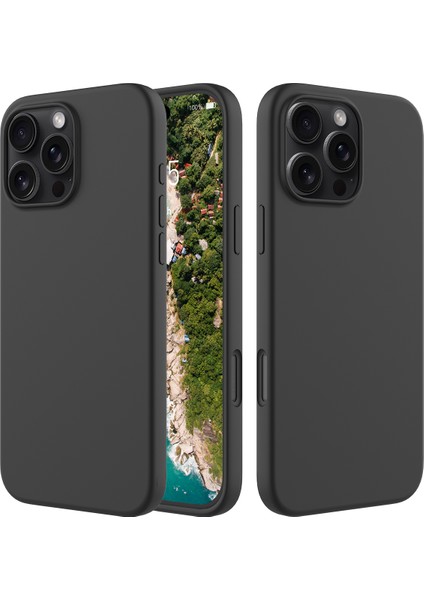 iPhone 16 Pro Darbeye Dayanıklı Sıvı Silikon Yumuşak Astarlı Telefon Kapağı (Yurt Dışından)
