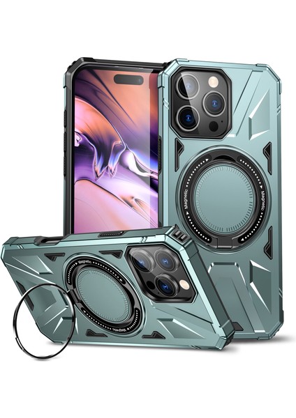 iPhone 16 Pro Max Tpu+Pc Kickstand Telefon Kılıfı Magsafe ile Uyumlu (Yurt Dışından)