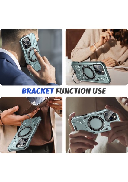 iPhone 16 Pro Max Tpu+Pc Kickstand Telefon Kılıfı Magsafe ile Uyumlu (Yurt Dışından)