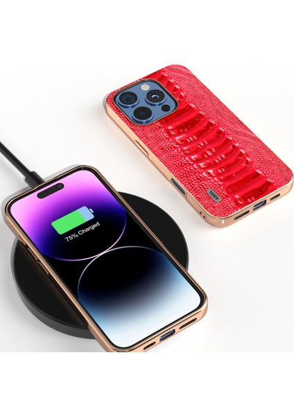 iPhone 16 Pro Galvanik Kenar Timsah Dokusu Hakiki Inek Derisi+Tpu+Pc Telefon Kapağı (Yurt Dışından) fırsatları