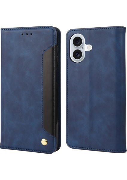 iPhone 16 Pu Deri Darbeye Dayanıklı Koruma Cüzdan Telefon Kapağı (Yurt Dışından)