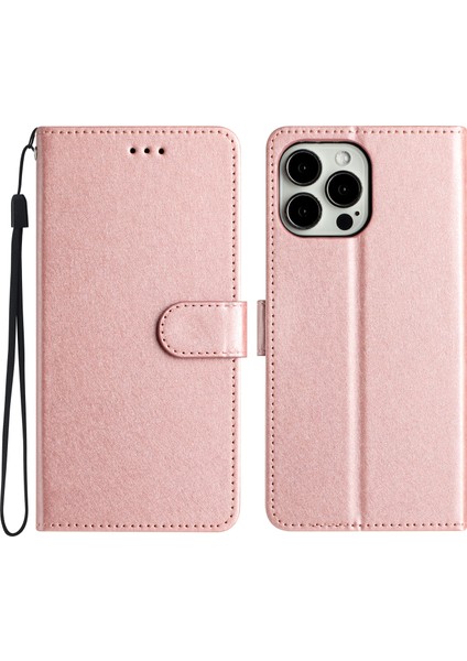 iPhone 16 Pro Max Cüzdan Ipek Dokulu Deri Telefon Kılıfı (Yurt Dışından)