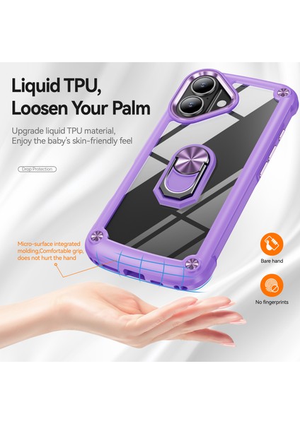 iPhone 16 Alaşım Lens Çerçevesi Pc + Tpu Kickstand Telefon Arka Kapağı (Yurt Dışından) modelleri