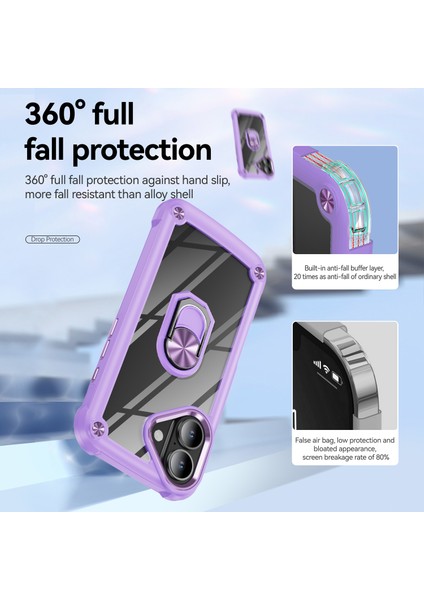 iPhone 16 Alaşım Lens Çerçevesi Pc + Tpu Kickstand Telefon Arka Kapağı (Yurt Dışından) indirimleri
