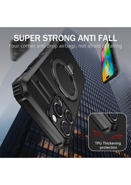iPhone 16 Pro Max Manyetik Pc+Tpu Düşmeye Lı Koruyucu Kapak (Yurt Dışından)
