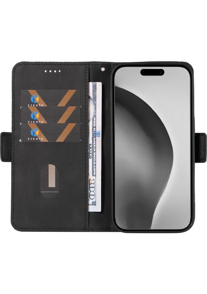 iPhone 16 Pro Max Pu Deri Cüzdan Telefon Kılıfı (Yurt Dışından)