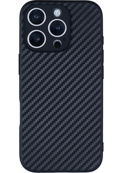 iPhone 16 Pro Max Yumuşak Esnek Tpu Ince Telefon Kapağı Karbon Fiber Doku (Yurt Dışından)
