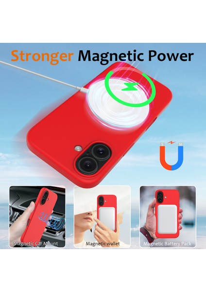 iPhone 16 Magsafe Anti-Drop Sıvı Silikon Telefon Kılıfı ile Uyumlu (Yurt Dışından) modelleri