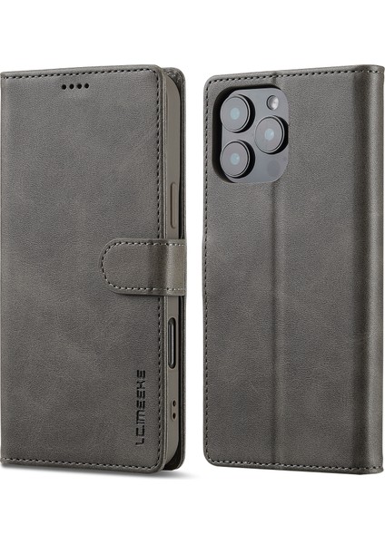 iPhone 16 Pro Max Buzağı Dokulu Pu Deri Standlı Cüzdan Telefon Kılıfı (Yurt Dışından)