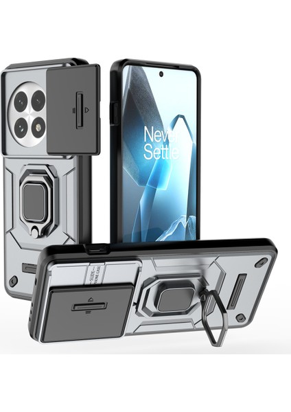 Oneplus 13 Pc+Tpu Lens Kapaklı Kickstand Telefon Koruyucusu (Yurt Dışından)