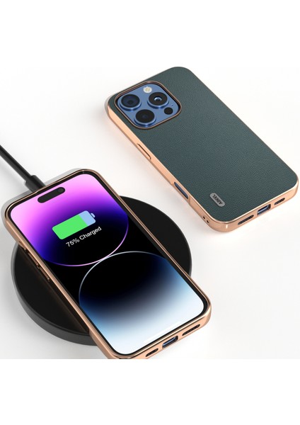 iPhone 16 Pro Max Galvanik Hakiki Inek Deri Pc Telefon Kapağı (Yurt Dışından)