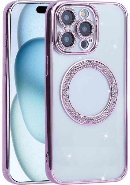 iPhone 16 Pro Max Manyetik Bling Yapay Temizle Tpu + Pc Telefon Kapağı (Yurt Dışından)