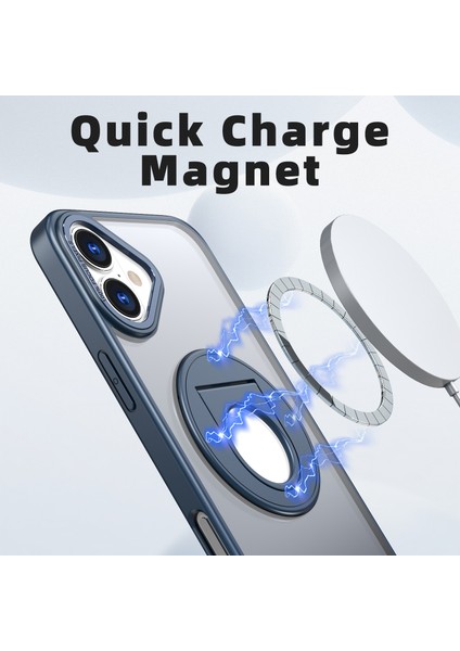 iPhone 16 Magsafe Döner Destek Standı Tpu+Pc Şeffaf Arka Telefon Kapağı ile Uyumlu (Yurt Dışından) fiyatları