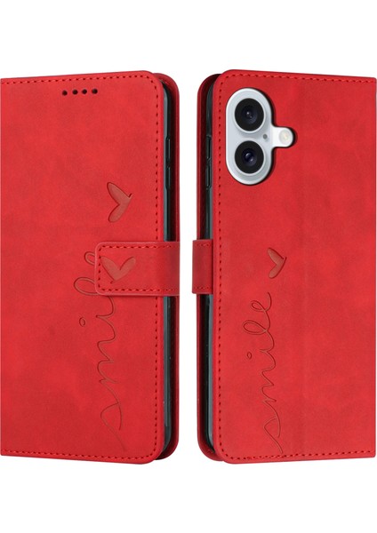 iPhone 16 Pu Deri Cilt Dokunma Duygusu Cüzdan Telefon Kapağı (Yurt Dışından)