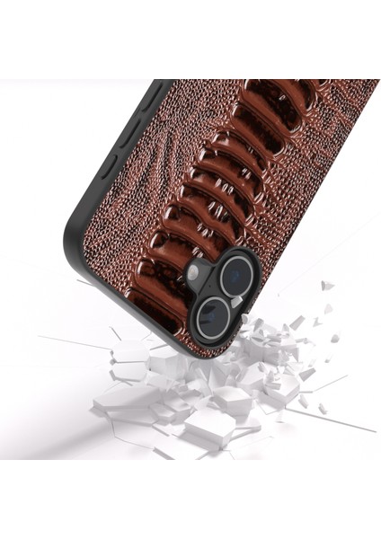 iPhone 16 Plus Timsah Dokulu Hakiki Inek Derisi Arka Telefon Kapağı (Yurt Dışından) fiyatları