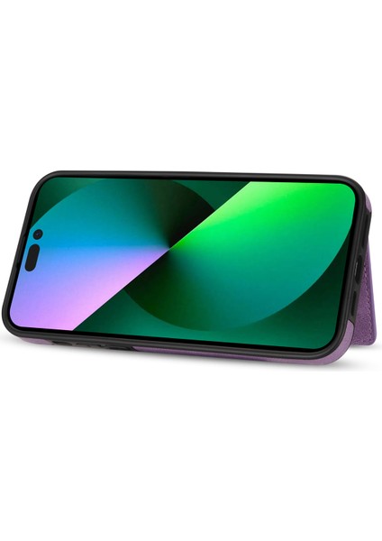 iPhone 16 Pro Max Fermuarlı Cüzdan Çubuğu Pu+Tpu Telefon Kapağı (Yurt Dışından)