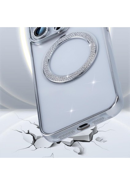 iPhone 16 Pro Max Manyetik Bling Yapay Temizle Tpu + Pc Telefon Kapağı (Yurt Dışından)