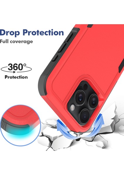 iPhone 16 Pro Max Arada Pc+Tpu Darbeye Dayanıklı Telefon Kılıfı (Yurt Dışından)
