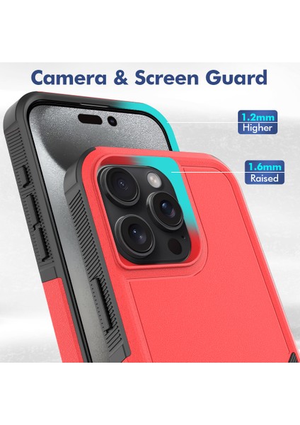iPhone 16 Pro Max Arada Pc+Tpu Darbeye Dayanıklı Telefon Kılıfı (Yurt Dışından)