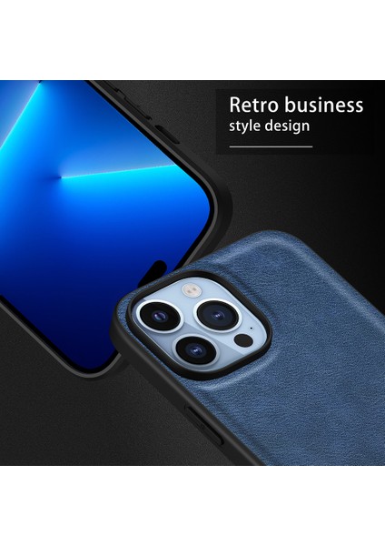 iPhone 16 Pro Max Retro Pu Deri Kaplamalı Pc+Tpu Telefon Kapağı (Yurt Dışından)