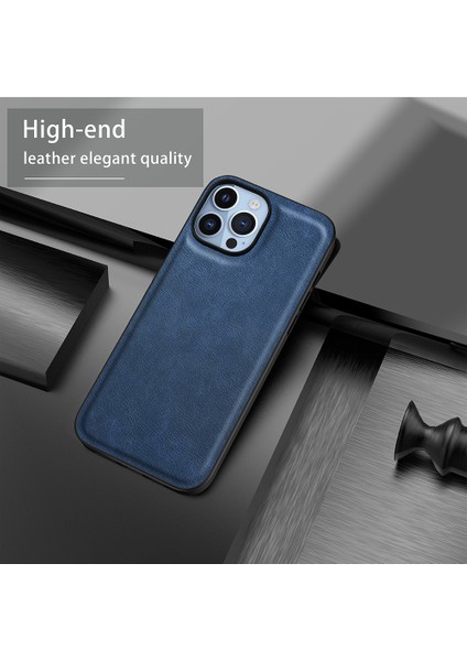 iPhone 16 Pro Max Retro Pu Deri Kaplamalı Pc+Tpu Telefon Kapağı (Yurt Dışından)