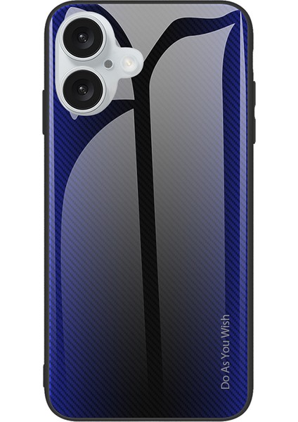 iPhone 16 Plus Karbon Fiber Dokulu Temperli Cam+Tpu Telefon Kapağı (Yurt Dışından)