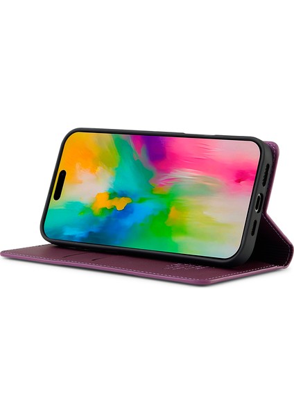 iPhone 16 Pro Pu Deri Cüzdan Standı Koruyucu Telefon Kapağı (Yurt Dışından)