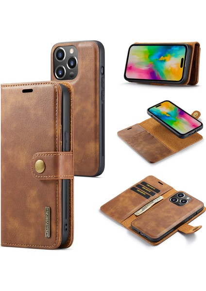iPhone 16 Pro Çıkarılabilir Bölünmüş Deri Telefon Kapağı (Yurt Dışından)