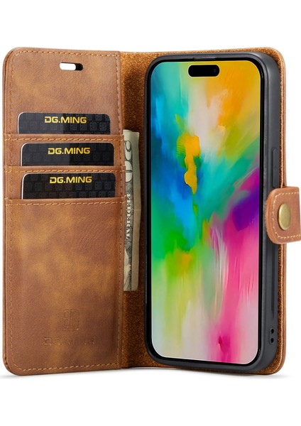 iPhone 16 Pro Çıkarılabilir Bölünmüş Deri Telefon Kapağı (Yurt Dışından)