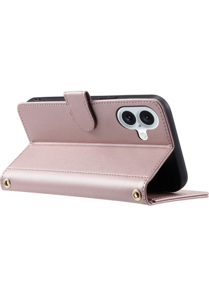 iPhone 16 Plus Eşkenar Dörtgen Izgara Pu Deri Cüzdan Crossbody Telefon Kılıfı (Yurt Dışından) indirimleri