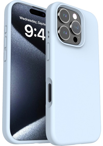 iPhone 16 Pro Max Ince Darbeye Dayanıklı Pc+Sıvı Silikon Telefon Kapağı (Yurt Dışından)