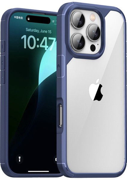 iPhone 16 Pro Max Darbeye Dayanıklı Pc+Tpu Şeffaf Arka Telefon Kapağı (Yurt Dışından)