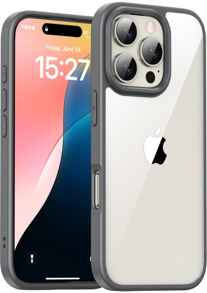 iPhone 16 Pro Max Şeffaf Telefon Kılıfı Tpu + Pc Arka Kapak (Yurt Dışından)