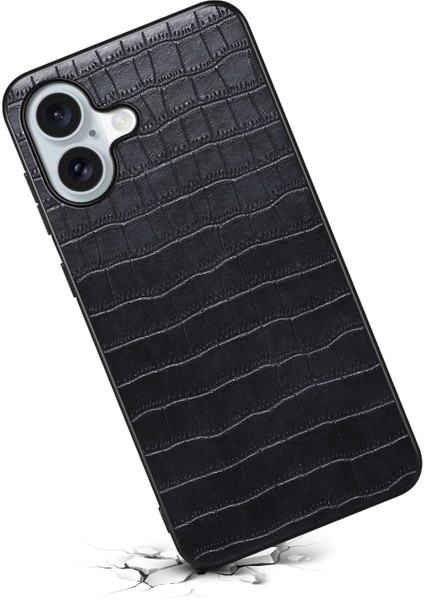iPhone 16 Timsah Dokulu Deri Kaplamalı Pc+Tpu Telefon Kapağı (Yurt Dışından) fiyatları