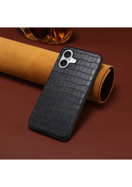 iPhone 16 Timsah Dokulu Deri Kaplamalı Pc+Tpu Telefon Kapağı (Yurt Dışından) fırsatları