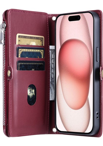 iPhone 16 Pro Askılı Koruyucu Deri Cüzdan Telefon Kılıfı (Yurt Dışından) fiyatları