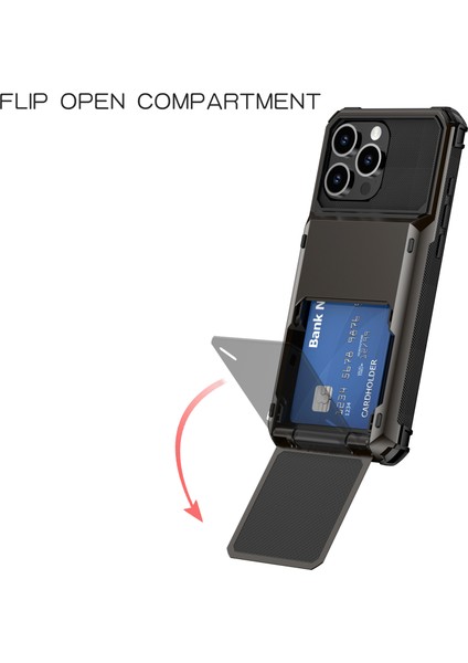 iPhone 16 Pro Pc+Tpu Çift Katmanlı Arka Kılıf, Kart Tutuculu (Yurt Dışından) fiyatları