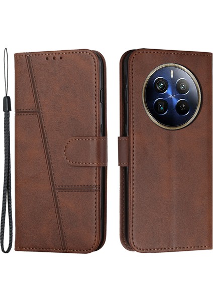 Tecno Spark 20 Pro Plus Stand Kart Yuvalı Pu Deri Dana Dokulu Telefon Kapağı (Yurt Dışından)