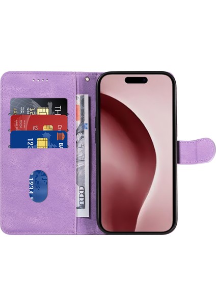 iPhone 16 Pro Max Deri Stand Özelliği Çevirmeli Telefon Kapağı (Yurt Dışından)
