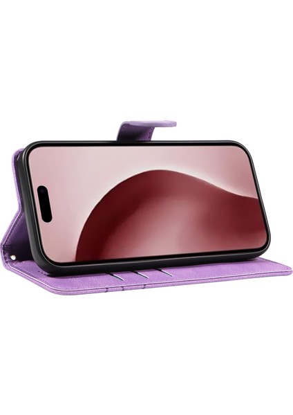 iPhone 16 Pro Max Deri Stand Özelliği Çevirmeli Telefon Kapağı (Yurt Dışından)