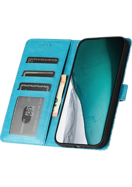 iPhone 16 Flip Stand Deri Timsah Dokulu Telefon Kapağı (Yurt Dışından)