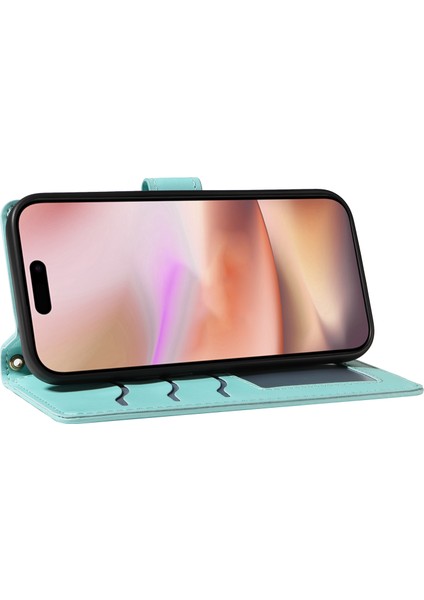 iPhone 16 Plus Cüzdan Eşkenar Dörtgen Deri Çanta Telefon Kılıfı (Yurt Dışından)