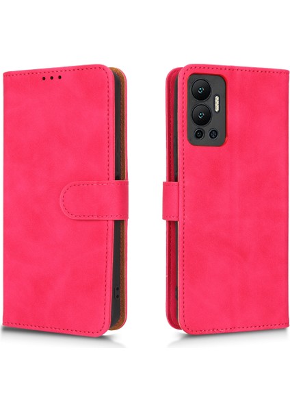 Infinix Hot 12 4g Telefon Kapağı, Yumruğa Dayanıklı Cilt Dokunuşu His Pu Deri Cüzdan Kılıfı (Yurt Dışından)