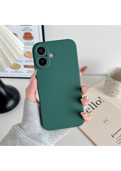 iPhone 16 Plus Telefon Arka Kılıfı Çizilmeye Dayanıklı Silikon Kapak (Yurt Dışından)